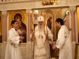 В Навечерие Богоявления Господня архиепископ Кокшетауский и Акмолинский возглавил Литургию в кафедральном соборе г. Кокшетау