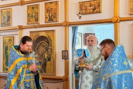 В праздник Сретения Господня Его Высокопреосвященство, Высокопреосвященнейший Варсонофий, архиепископ Кокшетауский и Акмолинский совершил Литургию в храме Архистратига Михаила села Зеренда