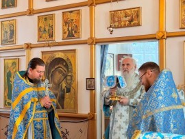 В праздник Сретения Господня Его Высокопреосвященство, Высокопреосвященнейший Варсонофий, архиепископ Кокшетауский и Акмолинский совершил Литургию в храме Архистратига Михаила села Зеренда