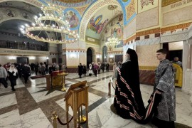 В Неделю сыропустную Его Высокопреосвященство, Высокопреосвященнейший Варсонофий, архиепископ Кокшетауский и Акмолинский совершил Литургию в кафедральном соборе Воскресения Христова г. Кокшетау