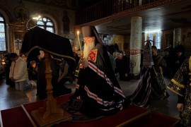 Чтение четвертой, заключительной части великого покаянного канона святителя Андрея Критского в Свято-Никольском кафедральном соборе г. Шымкента