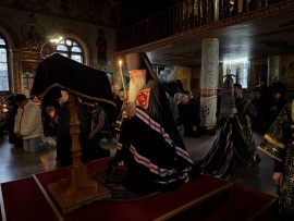Чтение четвертой, заключительной части великого покаянного канона святителя Андрея Критского в Свято-Никольском кафедральном соборе г. Шымкента