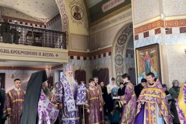 В Неделю Торжества Православия Его Высокопреосвященство, Высокопреосвященнейший Варсонофий, архиепископ Кокшетауский и Акмолинский совершил Литургию в кафедральном соборе Воскресения Христова г. Кокшетау