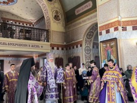 В Неделю Торжества Православия Его Высокопреосвященство, Высокопреосвященнейший Варсонофий, архиепископ Кокшетауский и Акмолинский совершил Литургию в кафедральном соборе Воскресения Христова г. Кокшетау