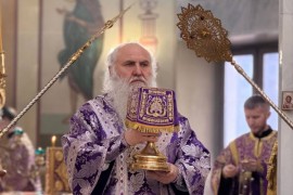 В Неделю Крестопоклонную Высокопреосвященнейший Варсонофий, архиепископ Кокшетауский и Акмолинский совершил Литургию в Воскресенском кафедральном соборе Кокшетау