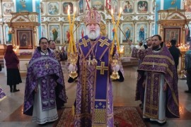 В празднование дня памяти 40 Севастийских мучеников епископ Игнатий возглавил Литургию в Никольском соборе Актобе