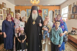 Божественная Литургия Архиерейским чином в храме св. Иоанна Руссского с. Атакента