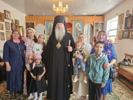 Божественная Литургия Архиерейским чином в храме св. Иоанна Руссского с. Атакента