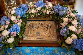 Икону Божией Матери «Успение» Киево-Печерская молитвенно почтили в Константино-Еленинском кафедральном соборе Костаная