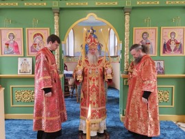 Престольный праздник храма в честь иконы Божией Матери «Неупиваемая Чаша» с. Косагаш. Архиерейское служение