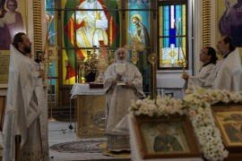 В праздник Вознесения Господня и день памяти апостола и евангелиста Иоанна Богослова архиепископ Варнава совершил богослужения в Благовещенском кафедральном соборе Павлодара
