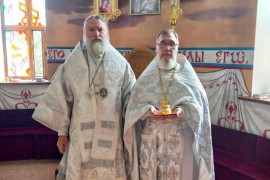 В Неделю 7-ю по Пасхе епископ Игнатий возглавил Литургию в Никольском соборе Актобе