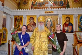 В Неделю Всех святых Его Высокопреосвященство, Высокопреосвященнейший архиепископ Варсонофий совершил Литургию в кафедральном соборе Воскресения Христова г. Кокшетау
