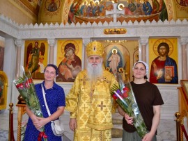 В Неделю Всех святых Его Высокопреосвященство, Высокопреосвященнейший архиепископ Варсонофий совершил Литургию в кафедральном соборе Воскресения Христова г. Кокшетау