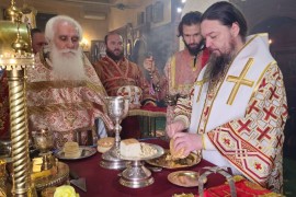 Божественная литургия в день памяти преподобномучеников Серафима и Феогноста Аксайских
