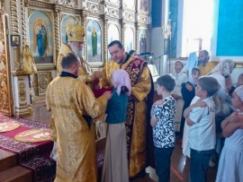 В первое воскресенье Успенского поста епископ Игнатий совершил Литургию в главном храме Актюбинска