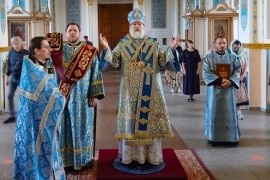 В праздник Успения Пресвятой Богородицы епископ Игнатий совершил Литургию в Никольском соборе Актобе