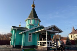 Воскресная литургия в Свято-Никольском храме села Октябрьское Карасуского района