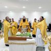 Чин малого освящения и Божественная литургия в Серафимовском храме поселка Карабалык